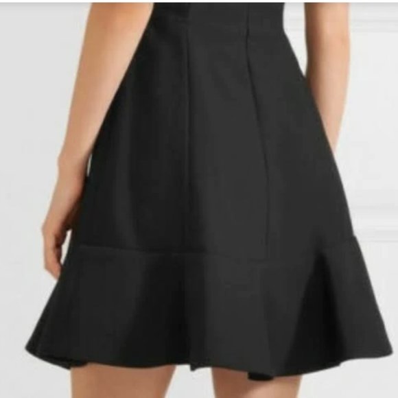 Carven Flutter Hem Dress in Black Crepe Size FR38 (US4) - Picture 3 of 12